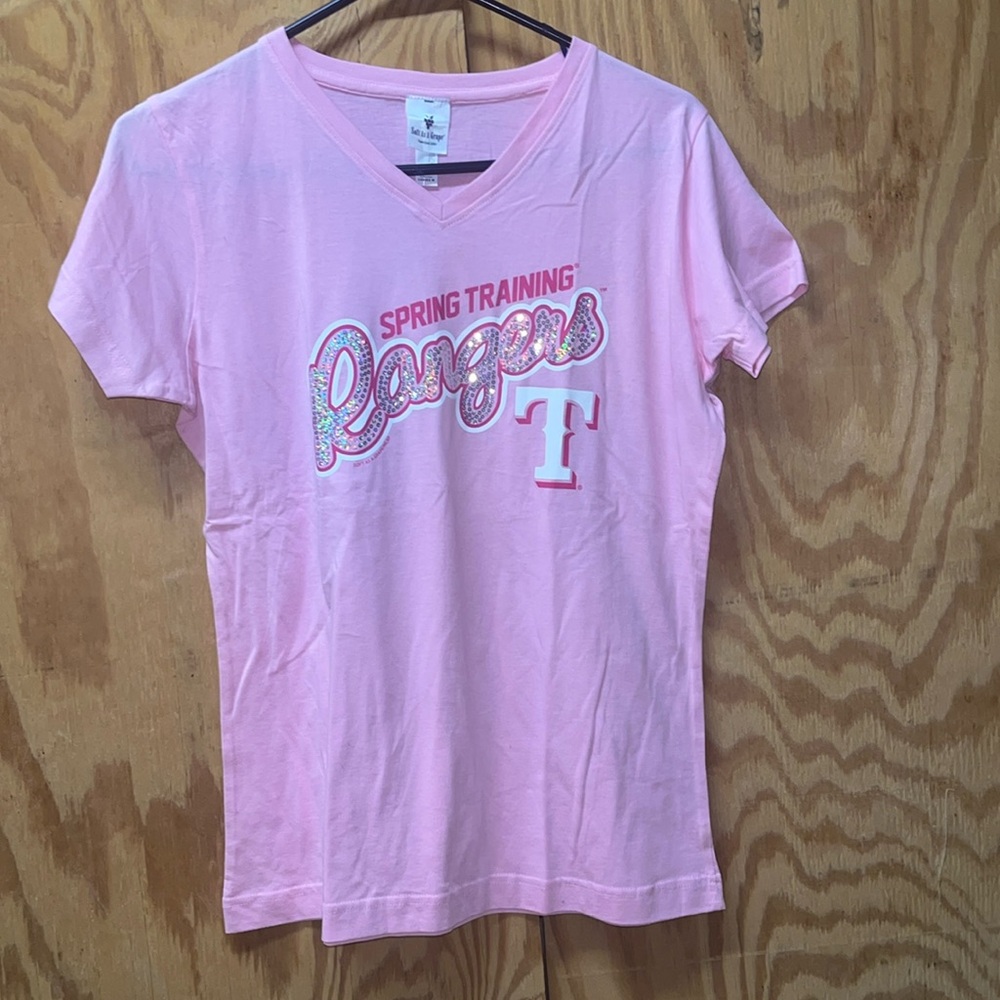 MLB Pink Texas Rangers Short Sleeve Tee